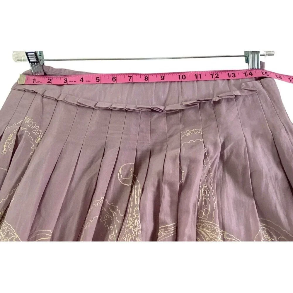 TALBOTS Women‎ A-Line Embroidered Full Skirt Sz 10 Light Lavender Modest 79-25